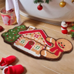 Christmas Mats with Gingerbread House and Cartoon Pattern B